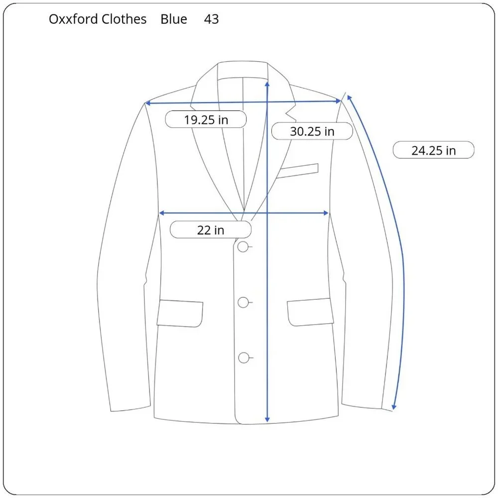 Oxxford Clothes Owentsia Super 100s Mens 43R Blue Striped Wool Vent Notch Blazer